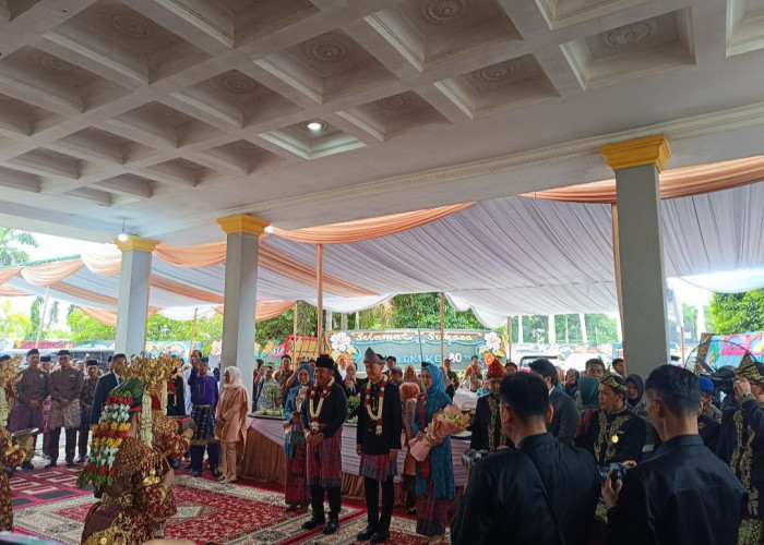HUT Kabupaten OKI Gubernur Sumsel Disambut Musik Tradisional Tanjidur 