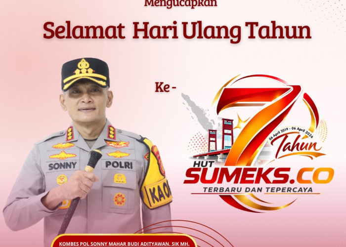 Kapolrestabes Palembang Mengucapakan Selamat Hari Ulang Tahun ke-7 SUMEKS.CO TAHUN 2026