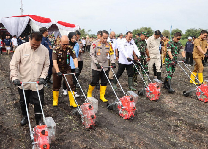 Dukung Ketahanan Pangan, Kapolda Sumsel Pimpin Penanaman Jagung Serentak 1 Juta Hektare di Ogan Ilir