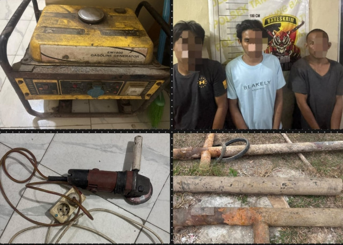 3 Pelaku Pencurian Besi Pipa di Desa Tanjung Laut Diamankan Unit Reskrim Polsek Tanjung Batu