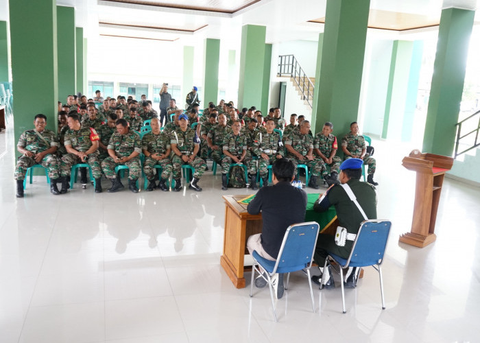 Tingkatkan Kedisiplinan dan Kepatuhan Prajurit, Kodim 0402/OKI Sosialisasi Gaktib Yustisi