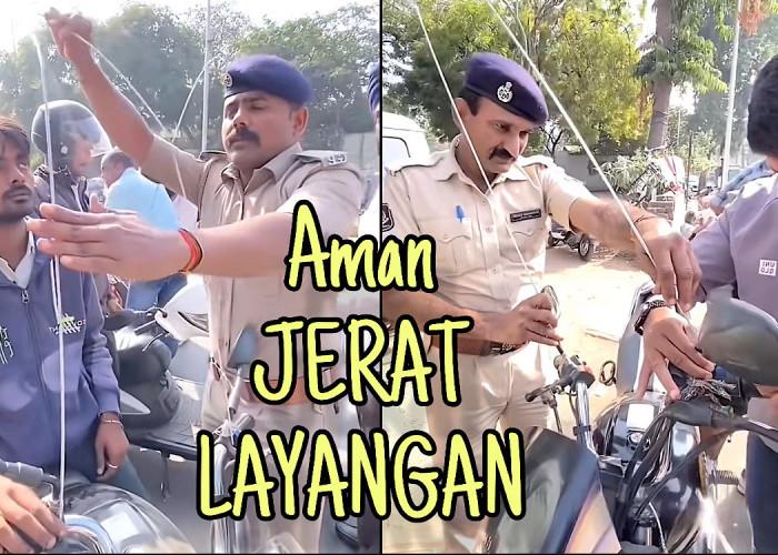 Cara Polisi India Lawan Benang Layangan ‘Jerat Leher’ Pengendara Sepeda Motor