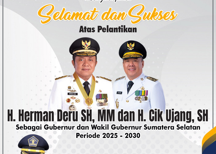 Rutan Kelas I Palembang Mengucapkan Selamat atas Pelantikan Herman Deru dan Cik Ujang