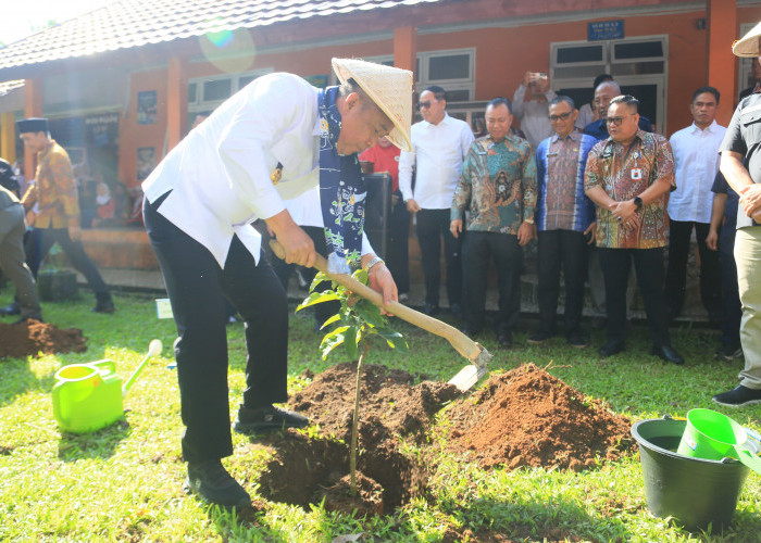 Wagub Sumsel Cik Ujang Tanam Pohon di SMAN 1 Lubuklinggau, Dorong Terwujudnya Sekolah Hijau