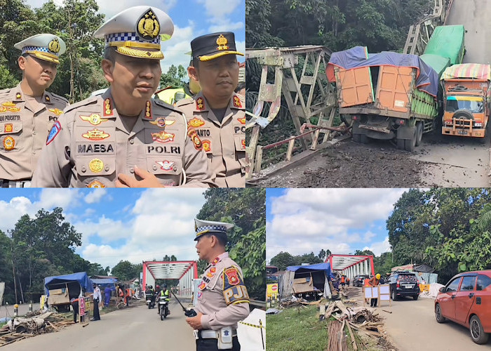 4 Sopir Truk Maksa Lewat Jembatan Muara Lawai Ambruk Terancam Pidana, Ini Kata Dirlantas?  