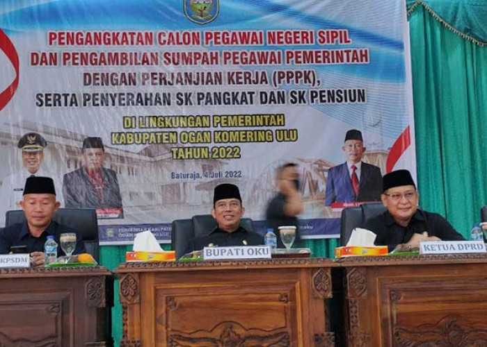 Hadiri Pelantikan CPNS dan P3K, Ketua DPRD OKU Minta Pegawai Bekerja Secara Profesional