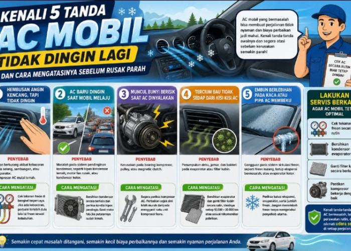 Kenali 5 Tanda AC Mobil Tidak Dingin Lagi dan Cara Mengatasinya Sebelum Rusak Parah