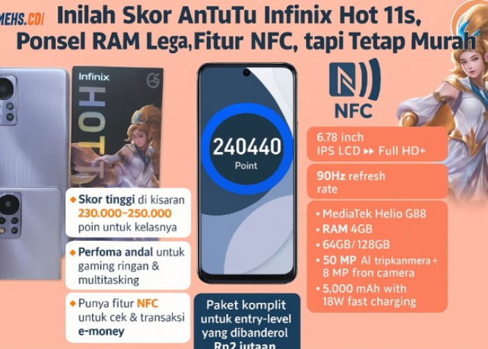 Segini Skor AnTuTu Infinix Hot 11s, Ponsel RAM Lega dan Fitur NFC Namun Harga Terjangkau