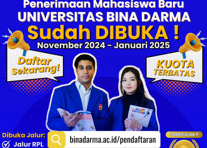 Universitas Bina Darma Buka Pendaftaran Mahasiswa Baru dengan Program Unggulan dan Beasiswa Menarik