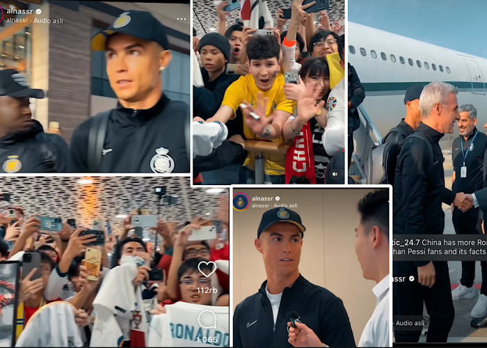 Digosipkan Cedera, Ronaldo Tampak Melenggang Santai Tiba di Bandara Schenzhen, Sambutan Fans Membeludak! 