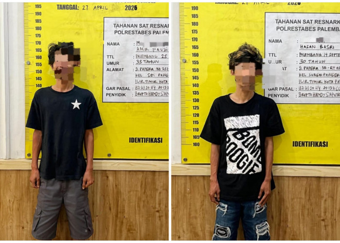 Edarkan Sabu dari Kamar Kost Bilangan Trikora Palembang, 2 Pemuda Tak Berkutik Dibekuk Polisi
