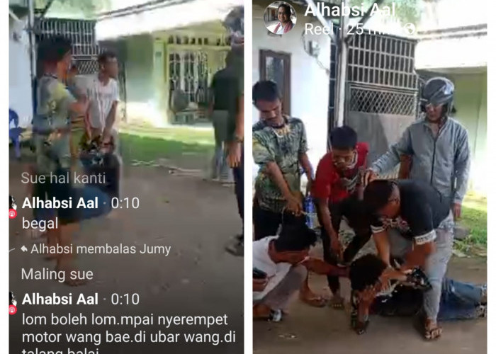Diduga Hendak Begal Pengendara Motor, Seorang Pria di Talang Balai Ogan Ilir Diamankan Warga Lalu Dimassa