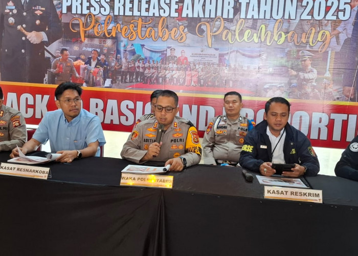 Sepanjang Tahun 2025, 4 Kasus Tindak Pidana Alami Peningkatan di Polrestabes Palembang, Penyelesaian Menurun 