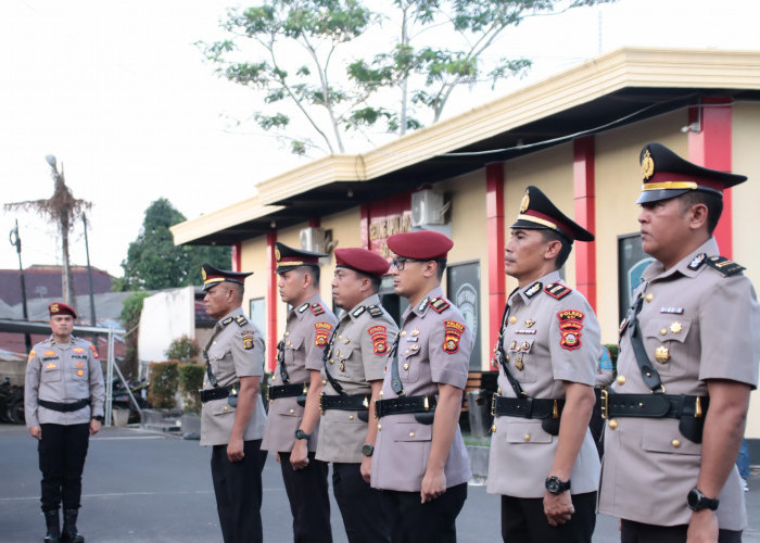 Kapolres OKI Sertijab Kasat Reskrim dan Tiga Kapolsek Jajaran, Begini Pesannya