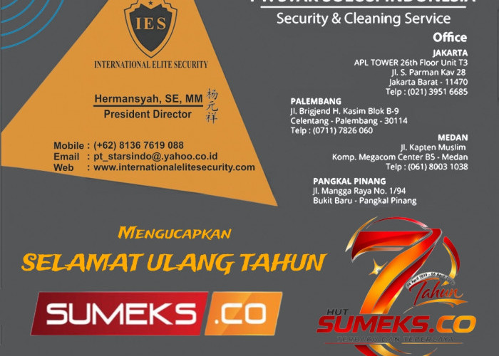 PT Star Solusi Indonesia (Security & Cleaning Service ): Selamat Ulang Tahun Ke-7 SUMEKS.CO Tahun 2026