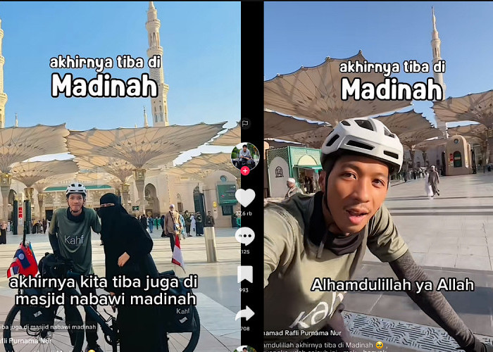 Alhamdulillah, Pasutri Bersepeda ke Tanah Suci Akhirnya Tiba di Kota Madinah Setelah 207 Hari Perjalanan 