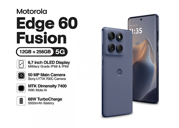 Layar Motorola Edge 60 Fusion Dibalut Kaca Quad Curved Mewah, Terlihat Stylish Nan Premium