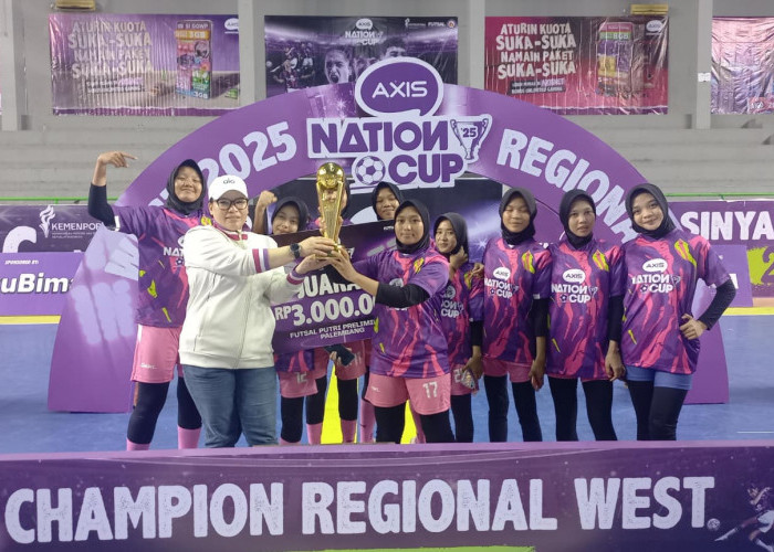Tim Futsal Putri SMA Muhammadiyah 1 Palembang, Harapan XLSMART Sumatera Juara di AXIS Nation Cup 2025