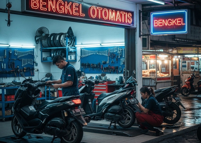 Bengkel Motor Matic Buka Malam Jadi Andalan, Solusi Servis Dadakan Jelang Akhir Pekan