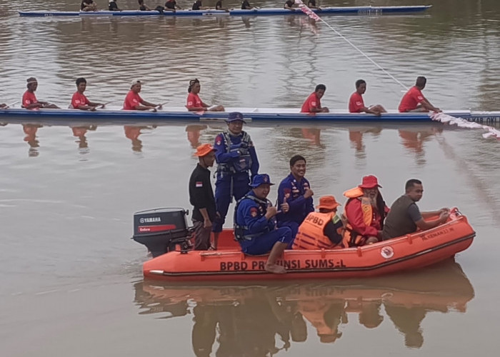 Ratusan Personel Gabungan Amankan Giat Perlombaan Perahu Bidar di Sungai Komering OKI