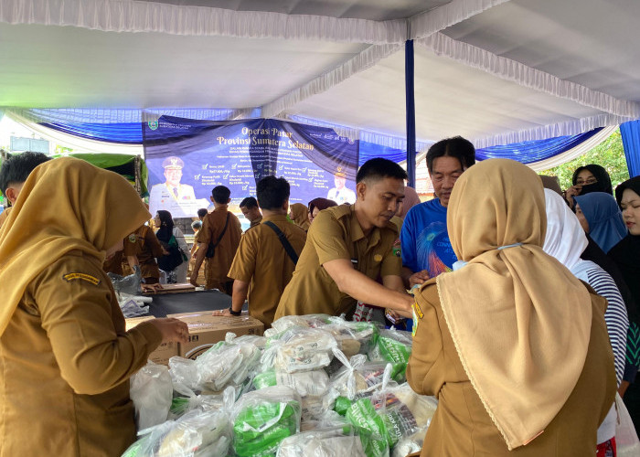 Operasi Pasar Dinas Perdagangan Sumsel Hadirkan Harga Pangan Murah, Warga Akui Sangat Terbantu