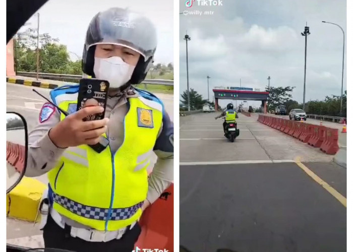 Viral! Polisi Berhentikan Paksa Mobil Box Berisikan Pisang di Gerbang Tol Kramasan Ogan Ilir