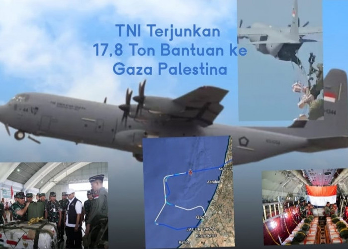 Momen Bersejarah, TNI Terjunkan 17,8 Ton Bantuan Logistik ke Gaza Pada 17 Agustus 2025