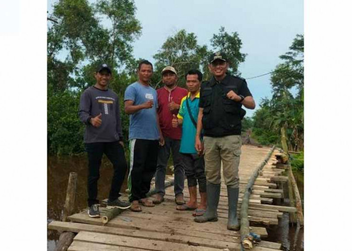 Jembatan Kayu Dibangun Permanen, Warga Tirta Mulya OKI Sumringah