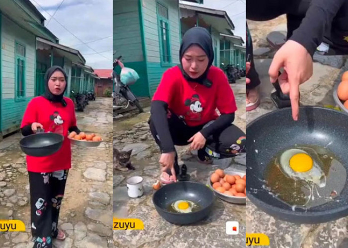 TERBARU! Wanita Ini Bagikan Tutorial Goreng Telur Tanpa Kompor, Netizen Malah Bilang Hoaks