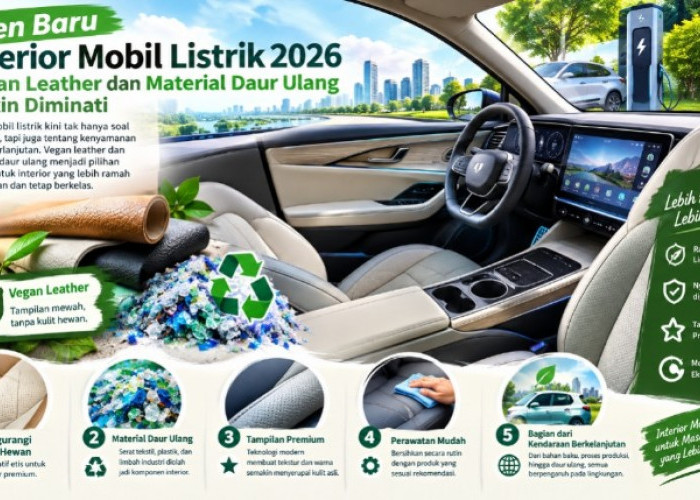 Tren Baru Interior Mobil Listrik 2026, Vegan Leather dan Material Daur Ulang Makin Diminati
