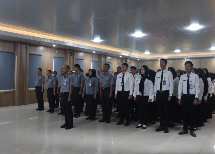 Apel Pagi Kemenkum Sumsel : Jaga Kesehatan dan Produktivitas Pegawai di tengah Kabut Asap