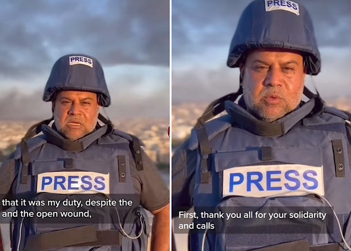 Istri, Putra dan Putrinya Tewas Dibom Israel, Wartawan Al Jazeera Tetap Live di Gaza: Saya Tak akan Berhenti! 