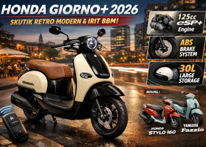 Bocoran Honda Giorno+ 2026, Skutik Retro Makin Stylish dengan Teknologi Modern dan Irit BBM