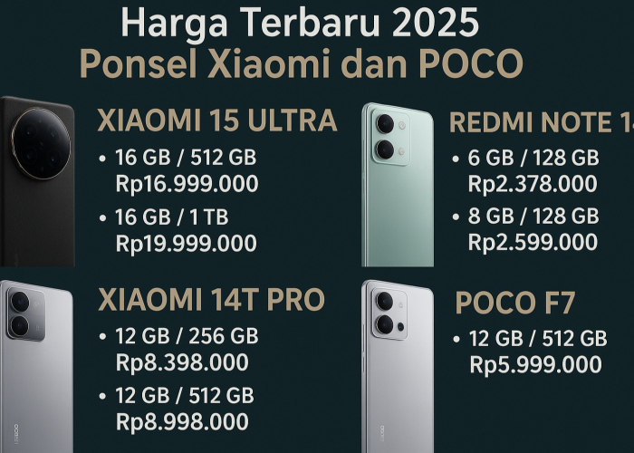 Harga Terbaru 2025 Xiaomi 15 Ultra hingga POCO F7, Persaingan Smartphone Premium dan Mid-Range Makin Seru