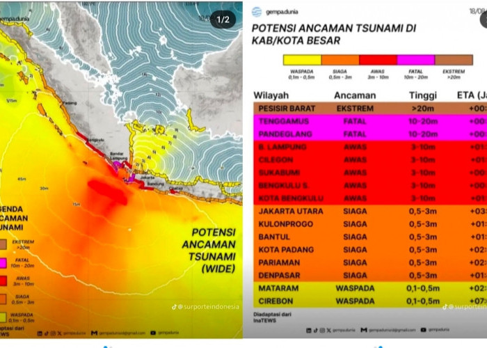 Bikin Merinding, Dampak Gempa Megathrust Diprediksi Berpotensi Tsunami Lebih dari 20 Meter