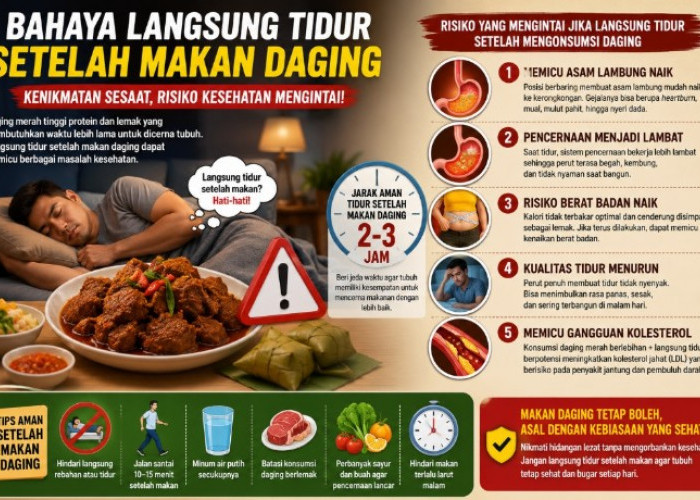 Bahaya Langsung Tidur Setelah Makan Daging, Kebiasaan Sepele Ini Bisa Picu Gangguan Kesehatan