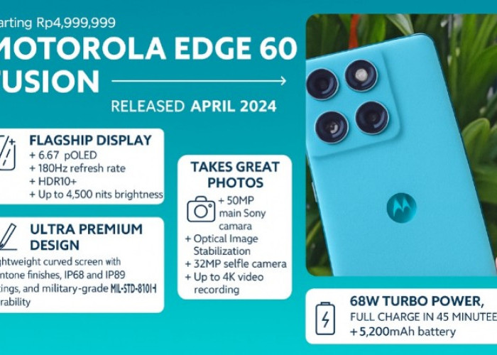 Motorola Edge 60 Fusion, Layar Mewah dan Performa Andal di Harga Menengah