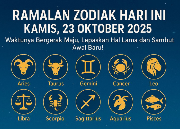 Ramalan Zodiak Hari Ini Kamis 23 Oktober 2025: Waktunya Bergerak Maju, Lepaskan Hal Lama dan Sambut Awal Baru!