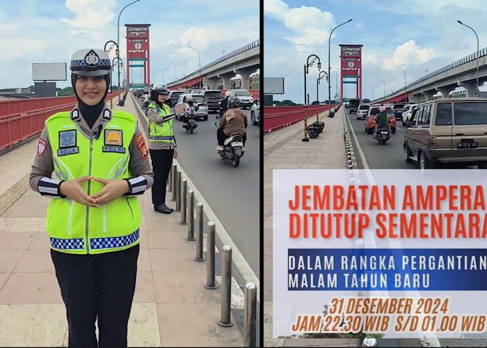 Pergantian Tahun, Jembatan Ampera Mulai Ditutup Pukul 22.30 WIB, Dibuka Lagi Pukul 1 Tahun Depan 