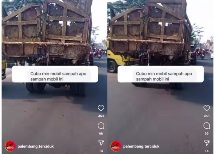 Waduh, Truk Pengangkut Sampah Tak Layak Jalan Terekam Video Masih Mengaspal di Jalan Kota Palembang