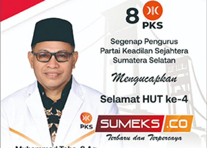Ketua DPW PKS Sumsel Mengucapkan Selamat Ulang Tahun Sumeks.co ke 4