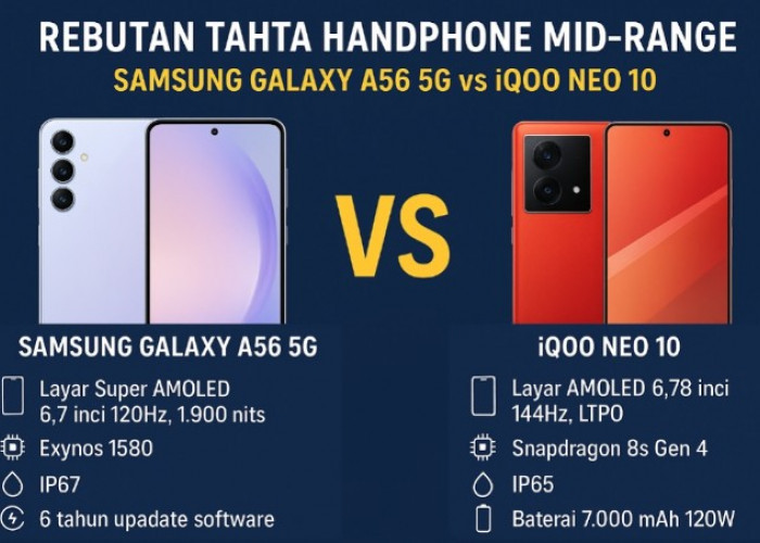 Duel Sengit di Kelas Menengah: Samsung Galaxy A56 5G vs iQOO Neo 10, Mana yang Layak Jadi Raja?