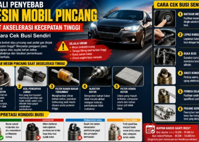 Kenali 5 Penyebab Mesin Mobil Brebet Saat Akselerasi Kecepatan Tinggi dan Cara Cek Busi Sendiri