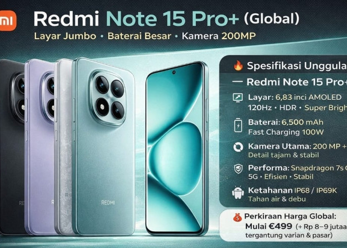Xiaomi Gaspol! Redmi Note 15 Pro+ Datang dengan Layar Jumbo, Baterai Raksasa, Kamera 200MP