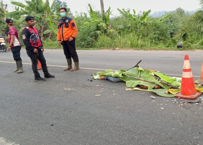 Lakalantas di Depan Obor Jalan Lintas Palembang-Indralaya, Seorang Pria Tergeletak Tak Bernyawa