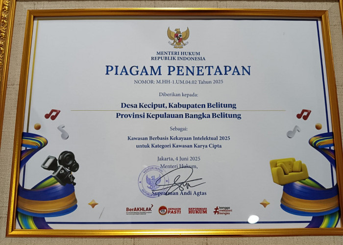 Desa Keciput Belitung Ditunjuk Sebagai Kawasan Berbasis Kekayaan Intelektual 2025