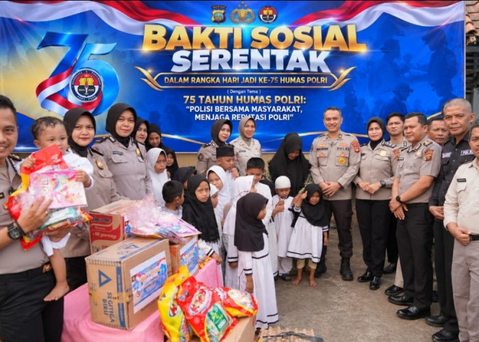 HUT ke-75 Humas Polri, Bidhumas Polda Sumsel Berbagi Sembako dan Santunan ke Dua Panti Asuhan