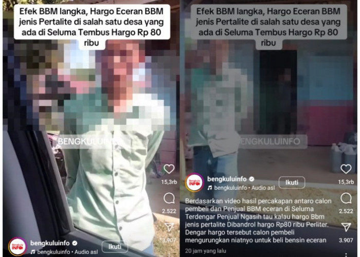 Kelangkaan BBM di Bengkulu Picu Lonjakan Harga di Pengecer, Pertalite Tembus Rp80 Ribu per Liter