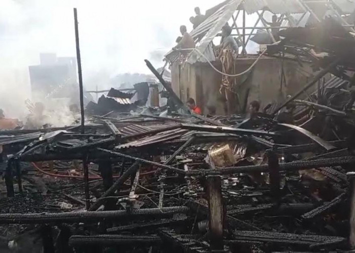 17 Rumah di Tanjung Lago Banyuasin Hangus Terbakar, Satu Orang Shock hingga Meninggal 