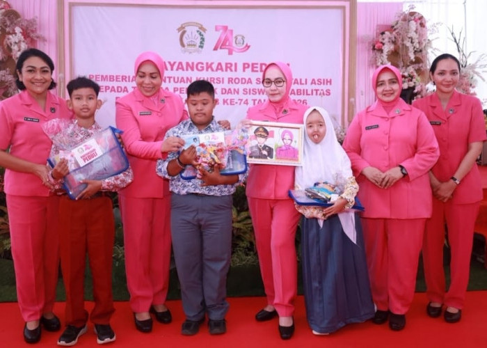 Bhayangkari Polda Sumsel Tebar Kepedulian di SLB Pagar Alam, Bantu Anak Berkebutuhan Khusus 